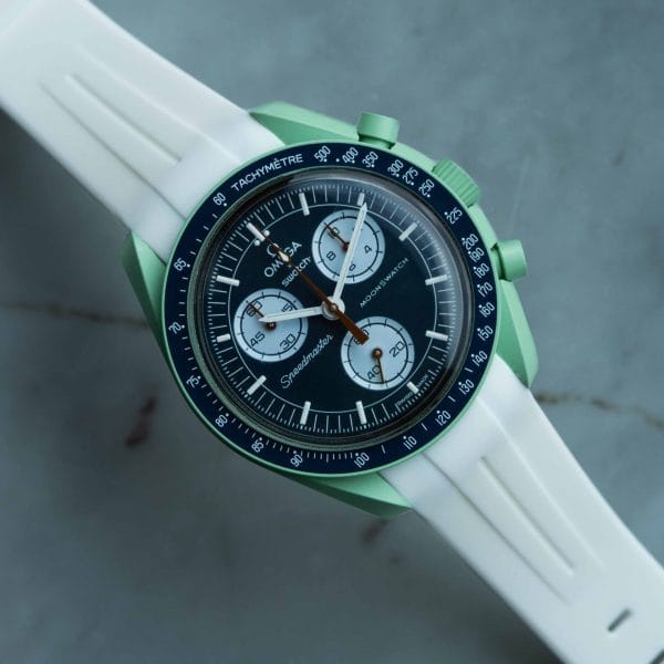Rubber strap for Omega X Moonswatch - Grand Prix - White - Afbeelding 6