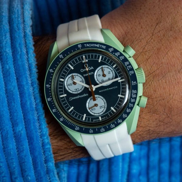 Rubber strap for Omega X Moonswatch - Grand Prix - White - Afbeelding 8