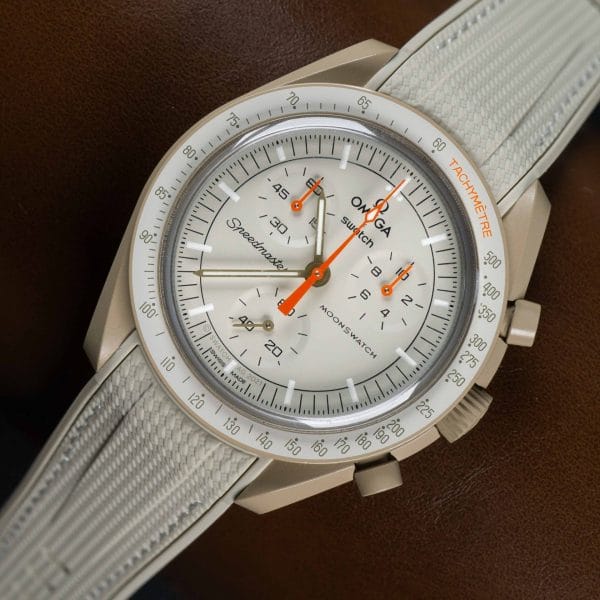 Rubber strap for Omega X Moonswatch - Monaco - Beige - Afbeelding 10