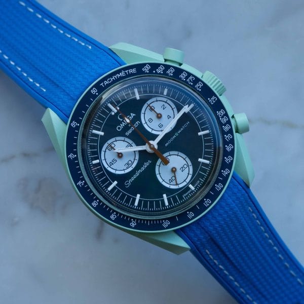 Rubber strap for Omega X Moonswatch - Monaco - Blue - Afbeelding 4