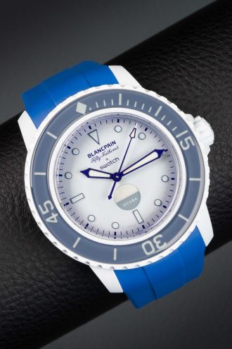 Blue Rubber Strap for Blancpain Fifty Fathoms X Swatch Collaboration.