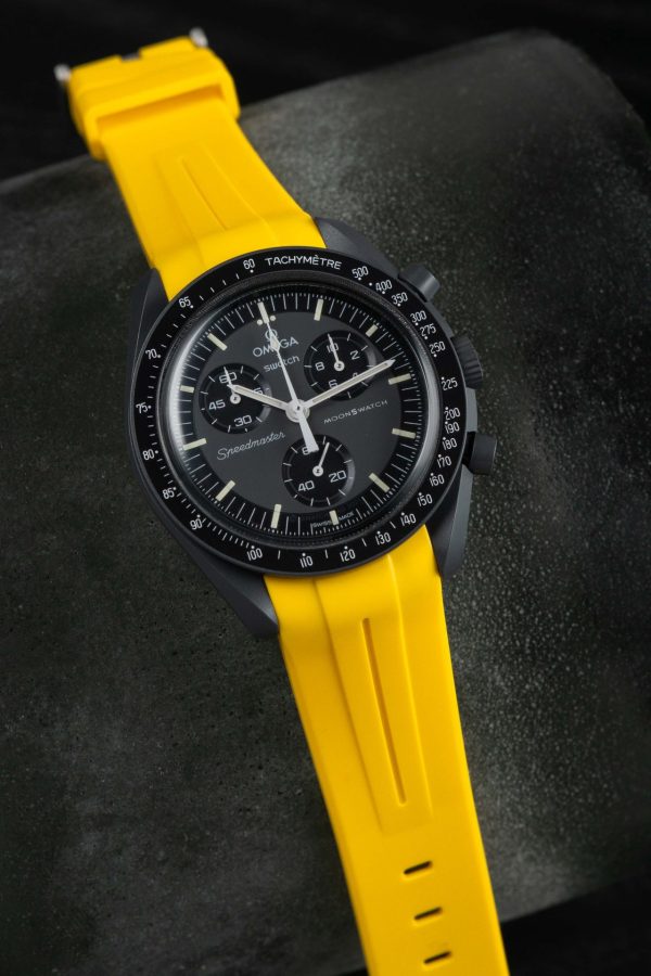 Rubber strap for Omega X Moonswatch - Grand Prix - Yellow - Afbeelding 3