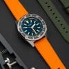 Squale 1521 + Orange Straight End Rubber Watch Strap