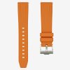 Orange Straight End Rubber Watch Strap