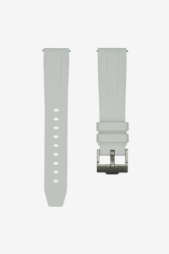 White Straight End Rubber Watch Strap