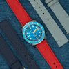 Red Leather watch strap with stitches - Epsom Texture