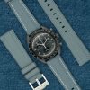 Grey Rubber wach strap - Textured - With Contrast Stitchning