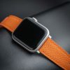 Orange leather strap - epsom textureing. Apple watch band