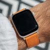 apple watch band - orange - leather strap - watch strap - epsom leather